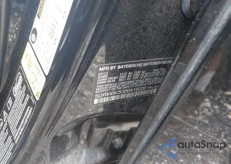 2013 BMW X3 xDrive28I из США, поврежденный, VIN 5UXWX9C53D0A18226